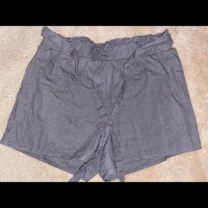 Grey Forever 21 shorts with tie belt